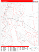 East Providence Digital Map Red Line Style